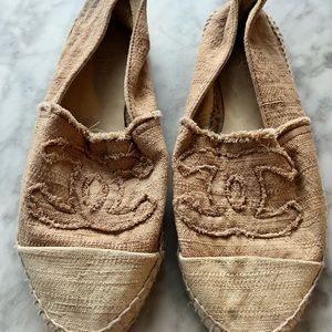 Chanel Pink/ Beige Cloth Espadrilles